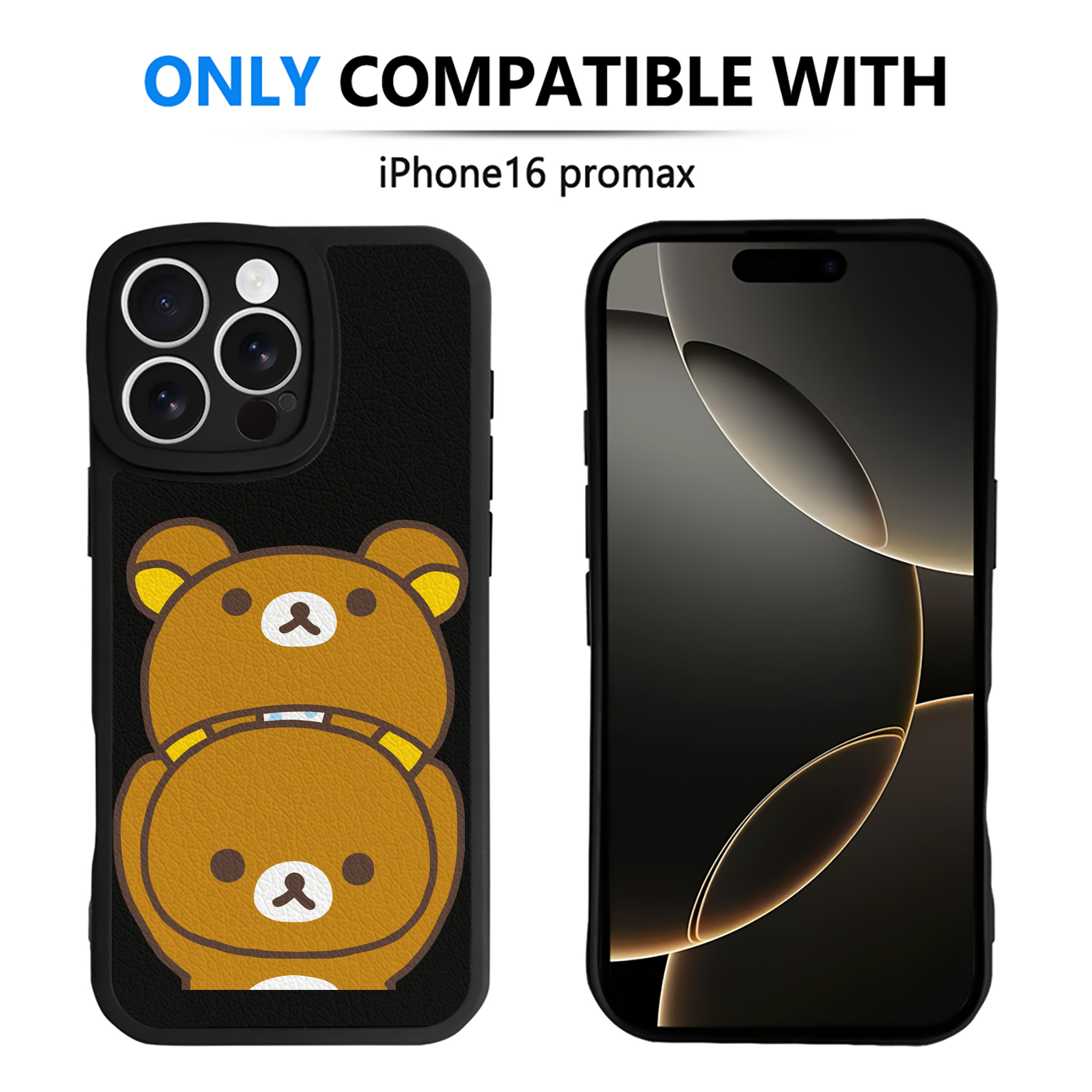 （画像用） リラックマ リラックマ キイロイトリ Rilakkuma Korilakkuma Kiiroitori 【iPhone 16シリーズ対応】シリコンスマホケース（レザー調） 材質：シリコン